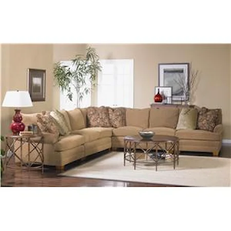 Sectional Sofa with Low Rolled Arms